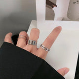 Fashion Jewelry Rings Set Hot Selling Metal Alloy Hollow Round Opening Women Finger Ring For Girl Lady Party Wedding Gifts New