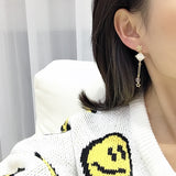 S925 Japanese and Korean lovely geometric asymmetrical stars moon long tassel earrings, stylish women's earrings daiiibabyyy