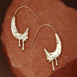 2022 New Golden Metal Geometric Irregular Drop C-shaped Circel Hoop Earrings for Women Girls Party Travel Jewelry daiiibabyyy