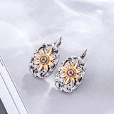 Vintage Accessories Unusual Korean Fashion Jewelry Gold Silver Color Sunflower Female Statement Dangle Earrings Gifts for Women daiiibabyyy