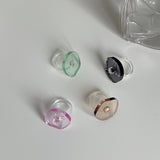 2022 New Arrival Colorful Transparent Acrylic Irregular Geometry Rings for Women Jewelry Party Gifts Fashion Forefinger Rings daiiibabyyy