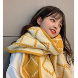 Winter Couple Tide Scarf Plaid Double-sided Warmth Female Knitted Thick Soft Dual-use Shawl Echarpe Femme Hiver Luxe daiiibabyyy