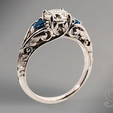 Retro Women's Silver Color Ring Princess Cut Blue Stone Zircon Engagement Wedding Rings for Women Fashion Bridal Jewelry Gift daiiibabyyy