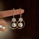 Fashion Crystal Butterfly Clip On Earring Pearl Bead Ear Cuff Long Tassels Charm Hollow Earrings For Women Clip Jewelry Gifts daiiibabyyy