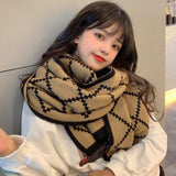 Winter Couple Tide Scarf Plaid Double-sided Warmth Female Knitted Thick Soft Dual-use Shawl Echarpe Femme Hiver Luxe daiiibabyyy