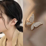 New Fashion Butterfly Clip Earrings Ear hook Copper Ear Clips Earring No Piercing Crystal Ear Cuff For Women Girls Jewelry Gifts daiiibabyyy
