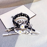 Daiiibabyyy New Handmade Braided Hemp Rope Bracelet Adjustable Daisies Printed Black And White Color Wristband For Women Fashion Jewelry