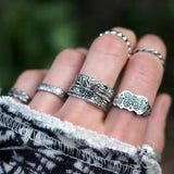 5 Pieces/set Creative Newest Design Simple Fashion Women Silver Carved Butterfly Ring Wedding Promise Party Jewelry Set daiiibabyyy