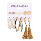 Fashion Gold Hoop Earrings Set Women Pearl Hoop Earrings Oversize Metal Circle Punk Earring 2022 Female Fashion Jewelry Dangler daiiibabyyy