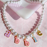 Lost Lady New Fashion Letter Pearl Pendant Lady Necklace Same Birthday Gift Necklace Jewelry Wholesale Direct Sales daiiibabyyy
