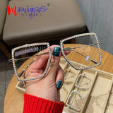 Myopia Hyperopia Women Sunglasses Vintage clear lens glasses ladies luxury rhinestone eyeglasses men optical Shades daiiibabyyy