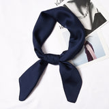 Daiiibabyyy Fashion Square Silk Scarf Headband for Women Solid Color 70 CM Hair Scarf Headwrap air Band Hair Ties Bandana Head Neck Scarf