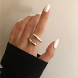 Trendy Metal Silver Color Women Ring Creative Hollow Irregular Geometry Open Adjustable Rings for Women Engagement Party Jewelry daiiibabyyy