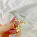 2022 New Korean Fine Fresh Flowers Temperament Women Earrings Sweet Contracted Joker Elegant Small Lovely Drop Earrings daiiibabyyy