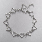 Metal Hollow Heart Necklace Big Peach Heart Women's Pearl Clavicle Chain Egirl Party Cosplay Jewelry  Wholesale daiiibabyyy