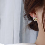 Korean New Design Fashion Jewelry Exquisite Pearl Zircon Women Earrings Delicate Moon Horse Cute Animal Stud Earrings Wholesale daiiibabyyy