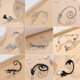 Neogoth Cute Dinosaur Cat Clip on Earrings Ear Cuff Earrings for Women Orecchini Ear Wrap Earcuff Boucle D'oreille Clip Skeleton daiiibabyyy