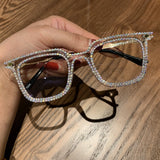 Myopia Hyperopia Women Sunglasses Vintage clear lens glasses ladies luxury rhinestone eyeglasses men optical Shades daiiibabyyy