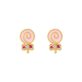 Lost Lady New Ins Inlaid Colorful Zircon Earrings Cute Gold-plated Zircon Stud Earrings For Women Girls Fashion Piercing Jewelry daiiibabyyy