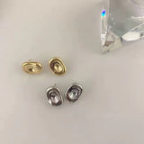Vintage Irregular Metal Stud Earrings For Women Punk Geometric Shape Statement Earrings Fashion Trendy Jewelry Modern Jewelry daiiibabyyy