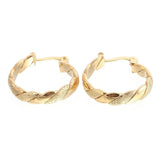 Exquisite 14k Gold Filling Hoop Earrings for Women Trendy Metal Round Braided Twist-shaped Frosted Earrings Wedding Jewelry daiiibabyyy