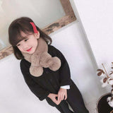 1Pcs Lovely Thicken Plush Scarf Soft Children's Neck Warmers Solid Color Faux Rabbit Fur Kids Fashion Scarf  Winter Outdoor daiiibabyyy