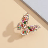 New Trendy Exaggerate Geometric Colorful Butterfly Rings Simple Temperament Jewelry For Women Fashion Forefinger Rings anillos daiiibabyyy