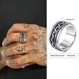 Daiiibabyyy Vintage Ring Man, Stainless Steel Twisted Rope Design Textured Pattern Ring, Men's Jewelry