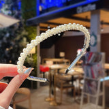 New Simple Full Pearls Women Hairbands Sweet Headband Hair Hoops Holder Ornament Head Band Lady Elegant Fashion Hair Accessories daiiibabyyy