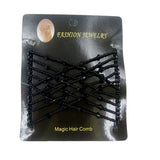 Daiiibabyyy Fashion Hair Combs Ladies Party Hair Styling Magic Hair Double Slide Stretchy Clip Headwear Hair Accessories Jewelry (6 Colors)