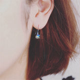 Daiiibabyyy Vintage Colorful Cube Transparent Crystal Pendant Earring For Women Fashion Simple Exquisite Cute Ear Studs All-match Jewelry