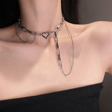 2022 Fashion Asymmetric Lock Necklace for Women Twist Gold Silver Color Chunky Thick Lock Choker Chain Necklaces Party Jewelry daiiibabyyy