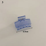 New Ins Large Geometric Hollow Square Tortoiseshell Transparent Blue Acetate Hair Clip Hair Claw for Women Hair Accessories daiiibabyyy