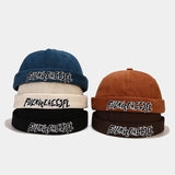 Vintage Docker Cap Brimless Hat Men  Hip Hop Hat Boys Beanie Hats Cotton Retro Adjustable Literary Landlord Sailor Cap Women