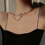 2022 Fashion Asymmetric Lock Necklace for Women Twist Gold Silver Color Chunky Thick Lock Choker Chain Necklaces Party Jewelry daiiibabyyy
