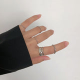 Hiphop/Rock Metal Geometry Of Circular Ring Open Forefinger Punk Accessories Buckle Joint Tail Ring Women Jewelry Gifts