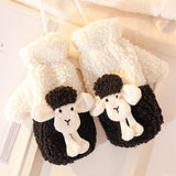 1Pair Women Girl Lovely Gloves Winter Plush Korean Sheep Gloves Faux Fur Cute Full Finger Thick Gloves Mittens Christmas Gloves daiiibabyyy