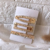 New 3PCS/Set Fashion Pearls Acetate Geometric Hair Clips For Women Girls Headband Sweet Hairpins Barrettes Hair Accessories Set daiiibabyyy
