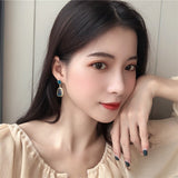 South Korea contracted Xuan elegant temperament wind color transparent earring fairy little girl pure and fresh and earrings daiiibabyyy