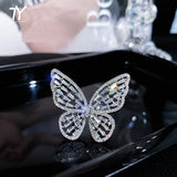 Smart and Elegant Butterfly Design Silvery Opening Rings For Woman Korean Fashion Jewelry Gothic Accessories Girls' Luxury Ring