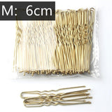 Daiiibabyyy 5/6/7 Cm 50 Pcs U Shaped Hairpin Hair Clips Bobby Pins Metal Barrette Women Modeling Tools Bridal Hairstyle Tool