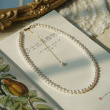 Daiiibabyyy White Pearl Beaded Choker Necklace for Women Elegant Wedding Girl Female Collar Chains Bead Necklace Trendy Jewelry