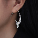 2022 New Golden Metal Geometric Irregular Drop C-shaped Circel Hoop Earrings for Women Girls Party Travel Jewelry daiiibabyyy