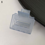 Korean Ins Elegant Hair Accessories Geometric Barrettes Simple Blue and White Hair Claws Transparent Frosted Hair Clip daiiibabyyy