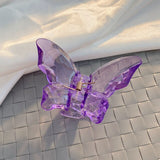 Crystal  Romantic Acrylic Butterfly Hair Claw  Trendy Back Of Head Hair Accessories  For Women Girls  Party Daily Collocation daiiibabyyy