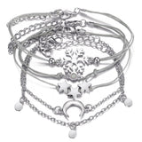 New Trendy Statement Metal Bracelet for Women Punk Retro Chain Geometric Multi-layer Wild Girl Party Gifts Banquet Accessories daiiibabyyy
