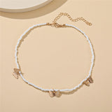 17KM Y2K Style Flower Beaded Necklace for Women Bohemian Colorful Short Beaded Pearl Choker Necklace Female Jewelry daiiibabyyy