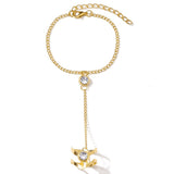 Punk Style One-piece Butterfly One-piece Chain Open Ring Hip Hop Disco Party Adjustable Gold Ring Ladies Fashion Jewelry Gifts daiiibabyyy