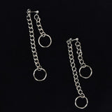 Harajuku Hip hop Tassel Chain Pendant Earrings Gothic Boy Girl Jewelry Punk Geometric Circles Dangle Cool Earrings Brincos femme daiiibabyyy