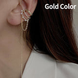 17KM Korean Asymmetrical Rhinestone Butterfly Drop Earrings For Women Girls Trendy Fashion Pearl Chain Earrings Jewelry Gifts daiiibabyyy